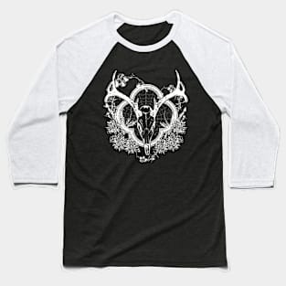 Deer Skull Floral Baseball T-Shirt